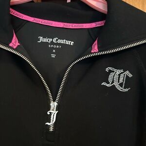 Juicy Couture Black and Pink Rhinestone Jacket,with Pants